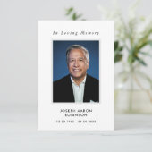 Eenvoudige begrafenisfotosympathie Memorial Prayer (Staand voorkant)