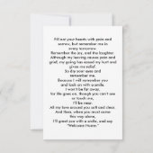 Eenvoudige begrafenisfotosympathie Memorial Prayer (Achterkant)