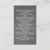 Eenvoudige begrafenisfotosympathie Memorial Prayer Visitekaartje (Achterkant)