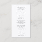 Eenvoudige begrafenisfotosympathie Memorial Prayer Visitekaartje (Achterkant)