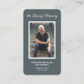 Eenvoudige begrafenisfotosympathie Memorial Prayer Visitekaartje (Voorkant)