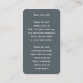 Eenvoudige begrafenisfotosympathie Memorial Prayer Visitekaartje (Achterkant)