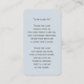 Eenvoudige begrafenisfotosympathie Memorial Prayer Visitekaartje (Achterkant)