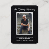 Eenvoudige begrafenisfotosympathie Memorial Prayer Visitekaartje (Voorkant)