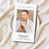 Eenvoudige begrafenisfotosympathie Memorial Prayer Visitekaartje