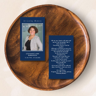 Eenvoudige begrafenisfotosympathie Memorial Prayer Visitekaartje