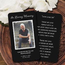 Eenvoudige begrafenisfotosympathie Memorial Prayer Visitekaartje