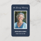 Eenvoudige begrafenisfotosympathie Memorial Prayer Visitekaartje (Voorkant)