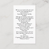 Eenvoudige begrafenisfotosympathie Memorial Prayer Visitekaartje (Achterkant)