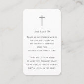 Eenvoudige begrafenisfotosympathie Memorial Prayer Visitekaartje (Achterkant)