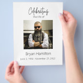 Eenvoudige begrafenisfotoviering van het leven flyer (Hand)