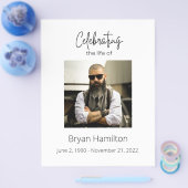 Eenvoudige begrafenisfotoviering van het leven flyer (Enkel)