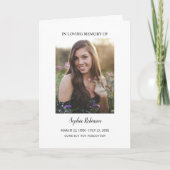 Eenvoudige begrafenisherdenking 2 Foto Keepsake Ka Bedankkaart (Voorkant)