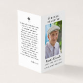 Eenvoudige begrafenisherdenkingsfoto gevouwen Kaar Kaart (Buitenkant)