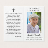 Eenvoudige begrafenisherdenkingsfoto gevouwen Kaar Kaart (Buitenkant ongevouwen)
