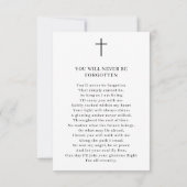 Eenvoudige begrafenisherdenkingskaart voor sympath kaart (Achterkant)