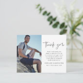 Eenvoudige begrafenisherinnering Foto bedankt Briefkaart (Staand voorkant)