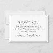 Eenvoudige begrafenissympathie bedankkaart (Voorkant)