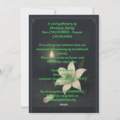 Eenvoudige begrafenisuitnodiging Kaart (Achterkant)