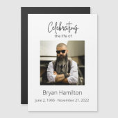 Eenvoudige begrafenisviering van het leven magnetische uitnodiging (Voorkant / Achterkant)