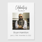 Eenvoudige begrafenisviering van het leven magnetische uitnodiging (Voorkant)