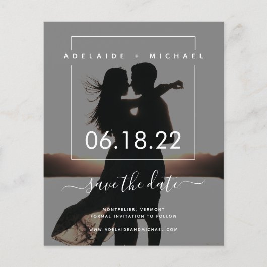 Eenvoudige begroting Elegant Photo Wedding Save th Flyer (Voorkant)
