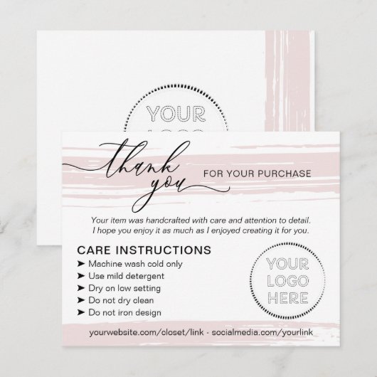 Eenvoudige behandeling voor kleine winkels bedankkaart (Voorkant / Achterkant)