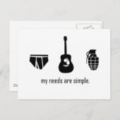 Eenvoudige behoeften briefkaart (Voorkant / Achterkant)