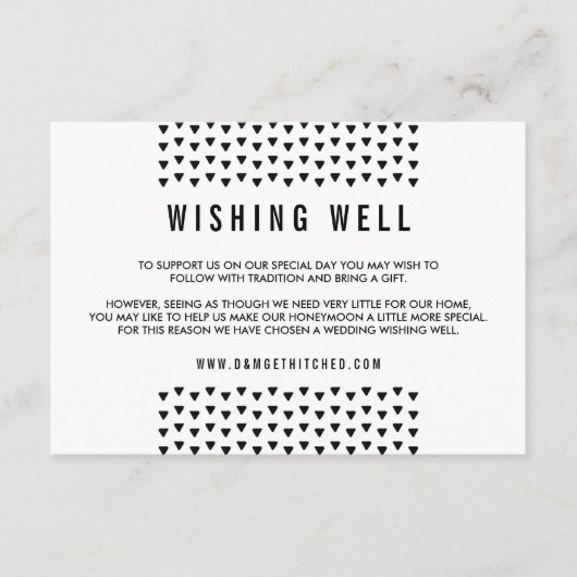 EENVOUDIGE BEHUIZING modern driehoekpatroon zwart Informatiekaartje (Voorkant)