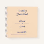 Eenvoudige beige aangepaste bruiloft gast notitieboek (Voorkant)