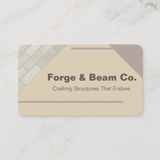 Eenvoudige beige betonnen bakstenen muurconstructi visitekaartje (Voorkant)