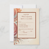 Eenvoudige beige boho chique bruiloft RSVP kaartje (Voorkant)