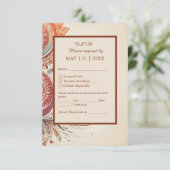 Eenvoudige beige boho chique bruiloft RSVP kaartje (Staand voorkant)