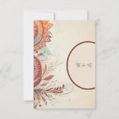 Eenvoudige beige boho chique bruiloft RSVP kaartje (Achterkant)