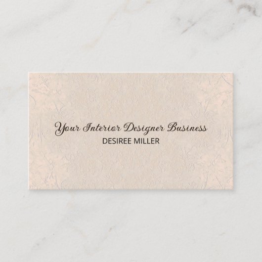 Eenvoudige Beige Bruin Eenvoudige Elegante Textuur Visitekaartje (Voorkant)