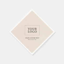 Eenvoudige beige Custom Business Logo Promotie Servet