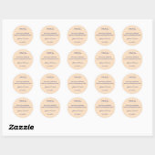Eenvoudige Beige Custom Wedding Ronde Sticker (Vel)