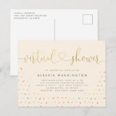 Eenvoudige beige- en Gold-kalligrafie virtuele Sho Uitnodiging Briefkaart (Voorkant / Achterkant)