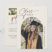 Eenvoudige beige, esthetische gebogen foto's afstu aankondiging (Voorkant / Achterkant)