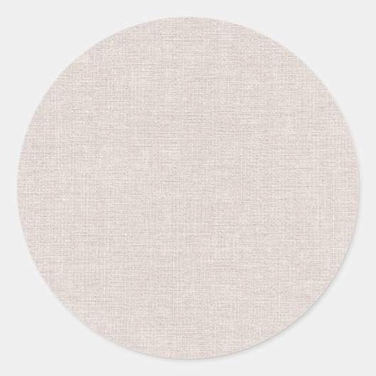 Eenvoudige Beige Faux Linnen Blank Sjabloon Ronde Sticker (Voorkant)
