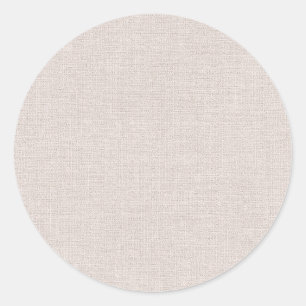 Eenvoudige Beige Faux Linnen Blank Sjabloon Ronde Sticker