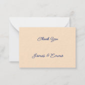 Eenvoudige Beige Gepersonaliseerd bruiloft Dank u Notitiekaartje (Voorkant)