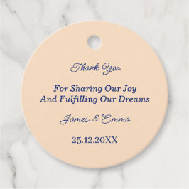 Eenvoudige beige gepersonaliseerde bruiloft bedankjes labels