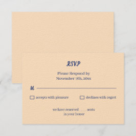 Eenvoudige beige gepersonaliseerde bruiloft RSVP kaartje
