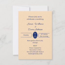 Eenvoudige Beige gepersonaliseerde bruiloft uitnod Save The Date