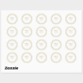 Eenvoudige Beige Gingham Baby Shower Sticker (Vel)