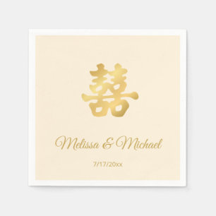Eenvoudige Beige Gouden Chinese Huwelijksdouane Servet