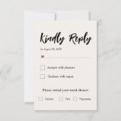 Eenvoudige Beige Huwelijks RSVP (Voorkant)