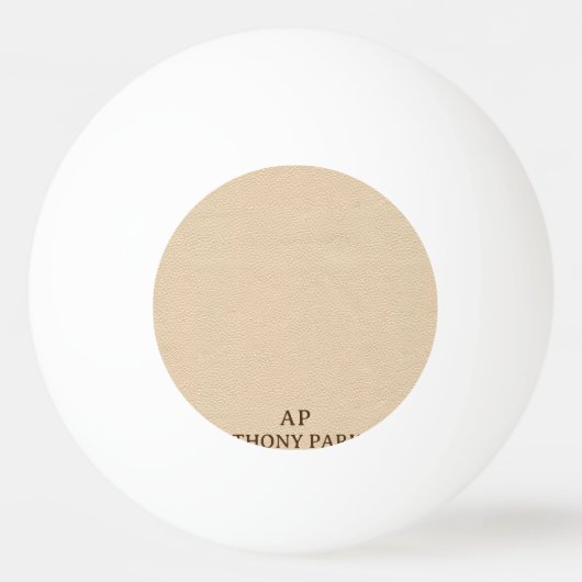 Eenvoudige beige lederen look pingpongbal (Achterkant)