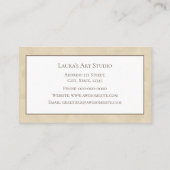 Eenvoudige beige marmer standaard 3,5 x 2,0 inch visitekaartje (Achterkant)